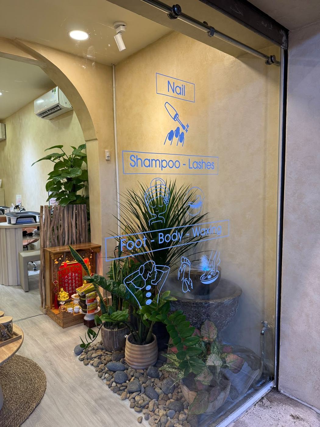 SEREN's storefront at dusk